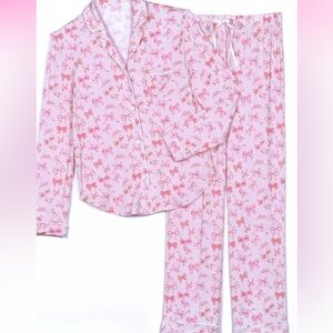 Katie J NYC Pink Bow Pajama Set